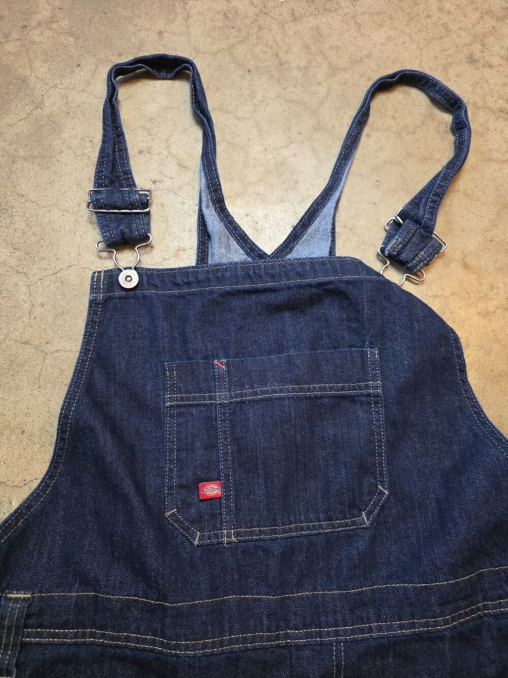 Dickies Denim Bib Overalls Blue Carpenter Work Size 8W L30 Cotton Durable - Picture 4 of 15